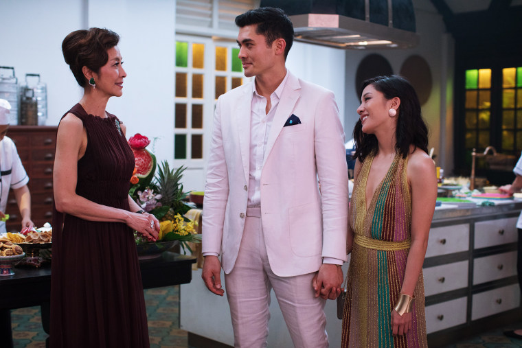 Michelle Yeoh, Henry Golding and Constance Wu in "Crazy Rich Asians." 