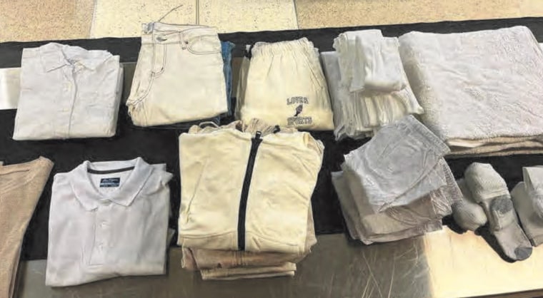 Methamphetamine-soaked clothes seized at Los Angeles International Airport on Nov. 6, 2024.