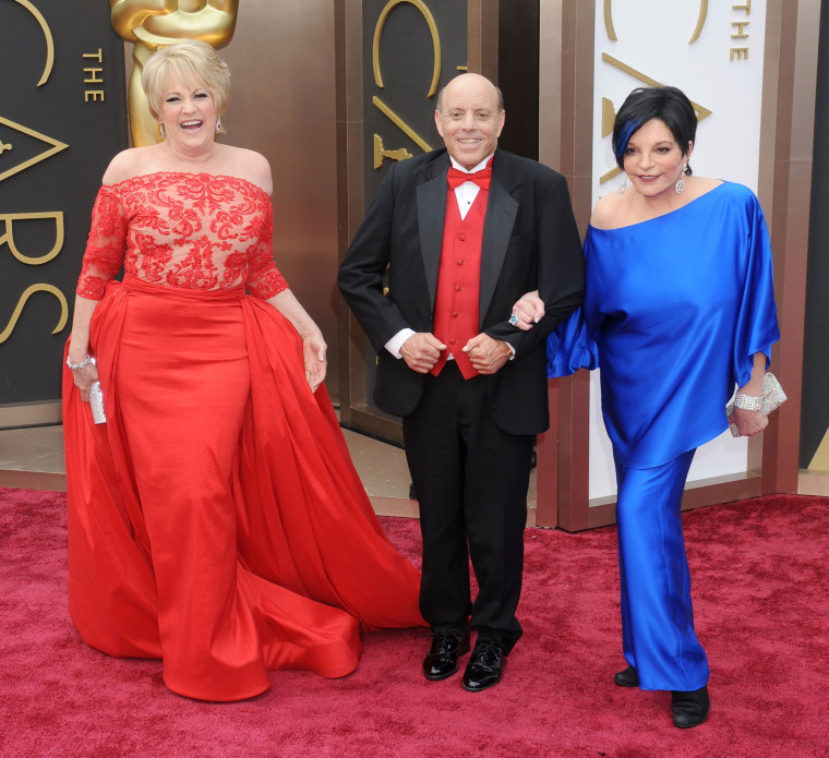 Lorna Luft, Joey Luft and Liza Minnelli arrive at the 86th Annual Academy Awards at Hollywood & Highland Center on March 2, 2014 in Hollywood, California.  