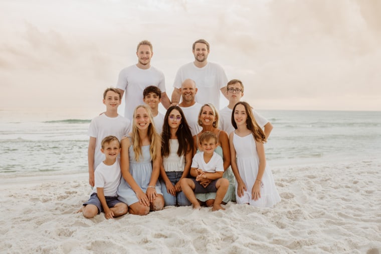 family photo on the beach