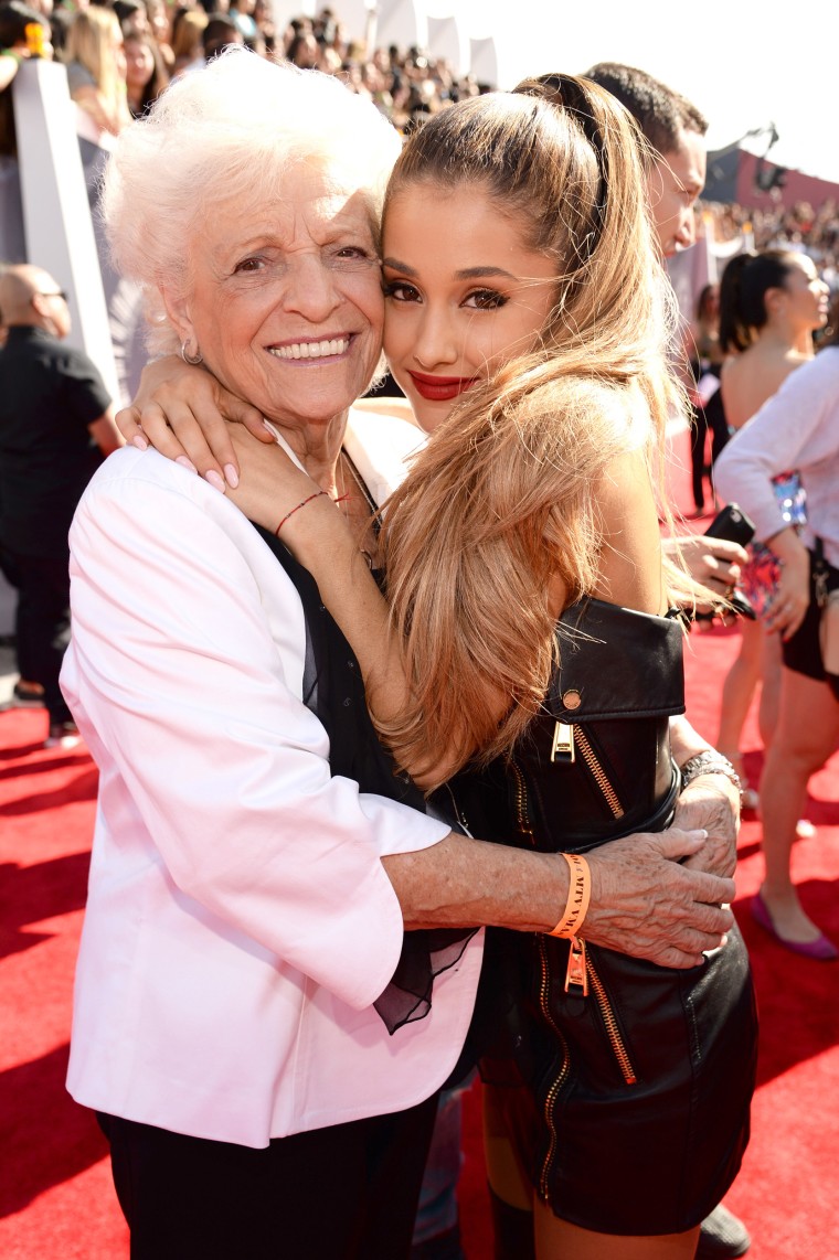 Ariana Grande with her grandmother.