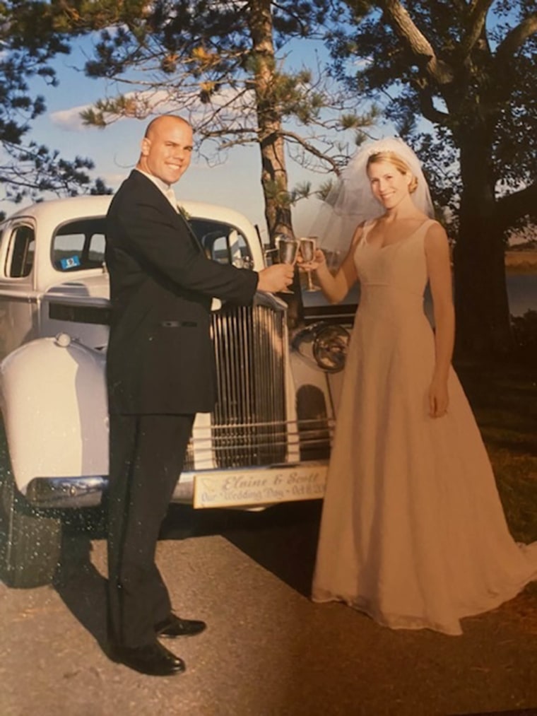 Elaine Walsh Conley and Scott Conley pictured on their wedding day.