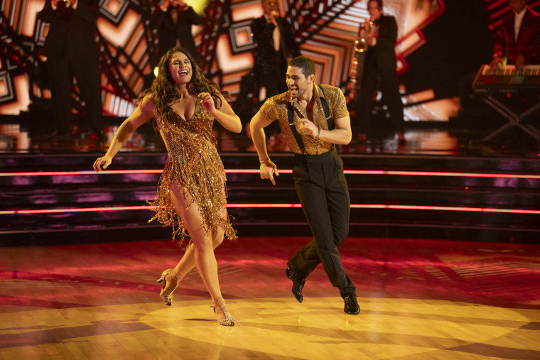 Ilona Maher and Alan Bersten in their first dance during the "DWTS" Season 33 finale on Nov. 26, 2024.