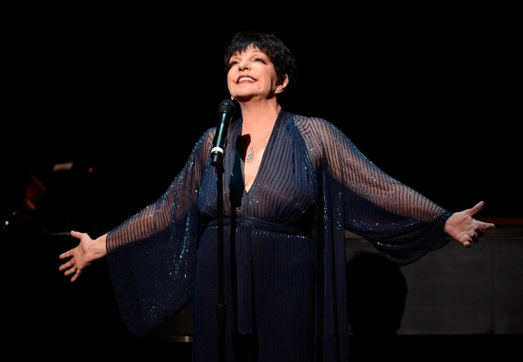 Liza Minnelli performs "If You Really Knew Me" from They're Playing My Song on stage at the memorial of Marvin Hamlisch at Peter Jay Sharp Theater on September 18, 2012 in New York City.  