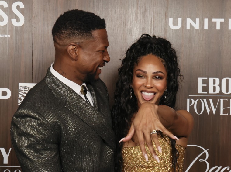 Meagan Good shows off her engagement ring at the 2024 Ebony Power 100 List event.