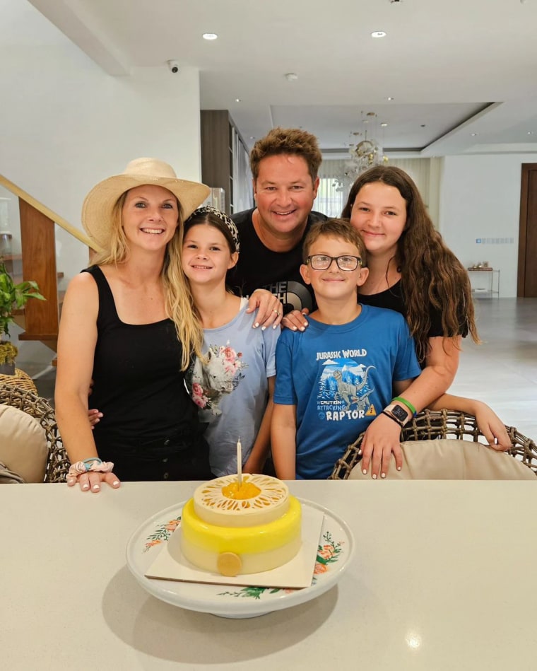 Dingo Dinkelman and his family celebrating his birthday.