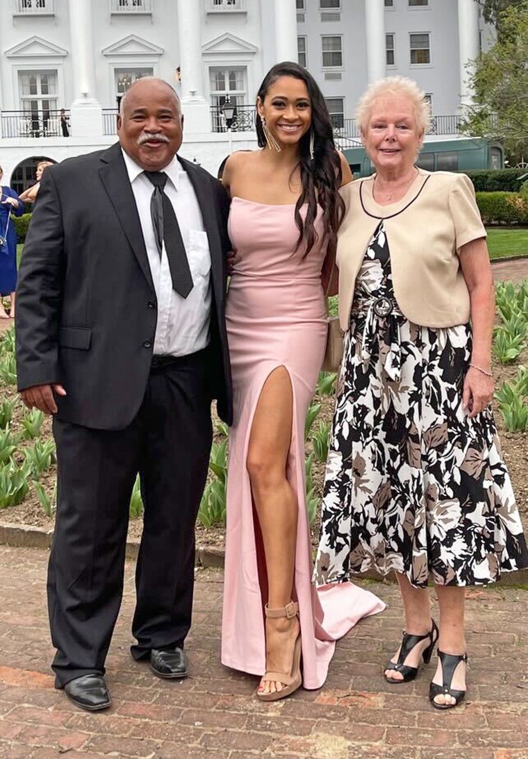 Alicia Mae Holloway (with her adoptive parents) is a professional ballet dancer in New York City. 