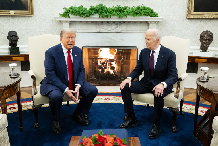 Joe Biden and Donald Trump sit in the White House