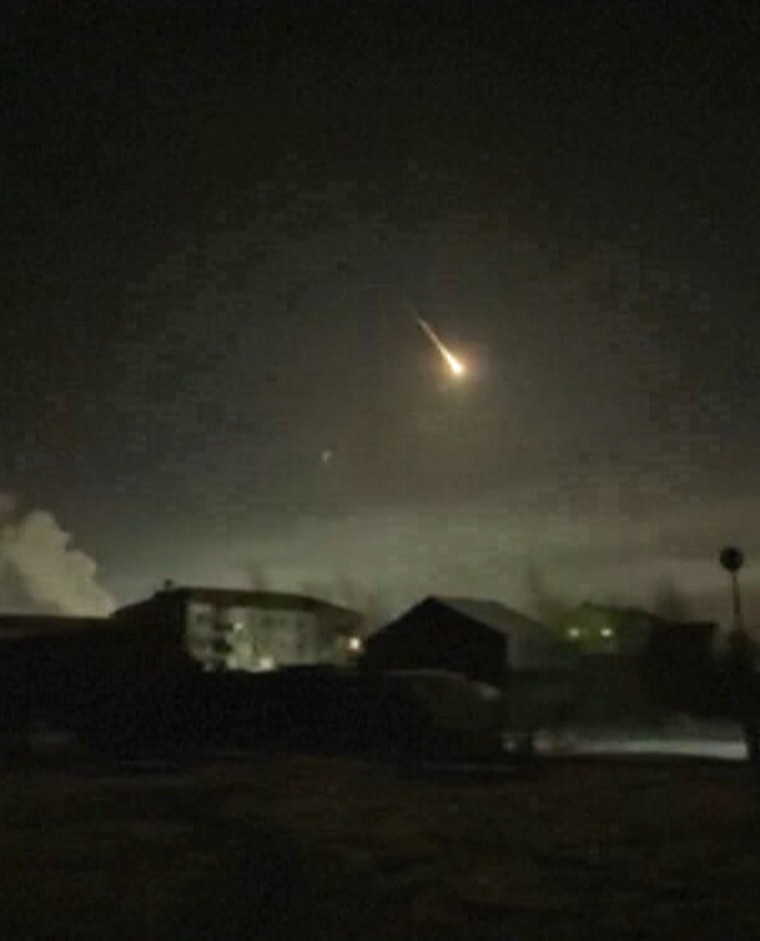 An asteroid lights up the sky over the Russian republic of Yakutia on Dec. 4, 2024.