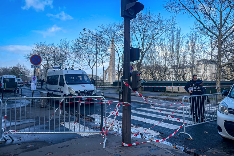 Police barricade.