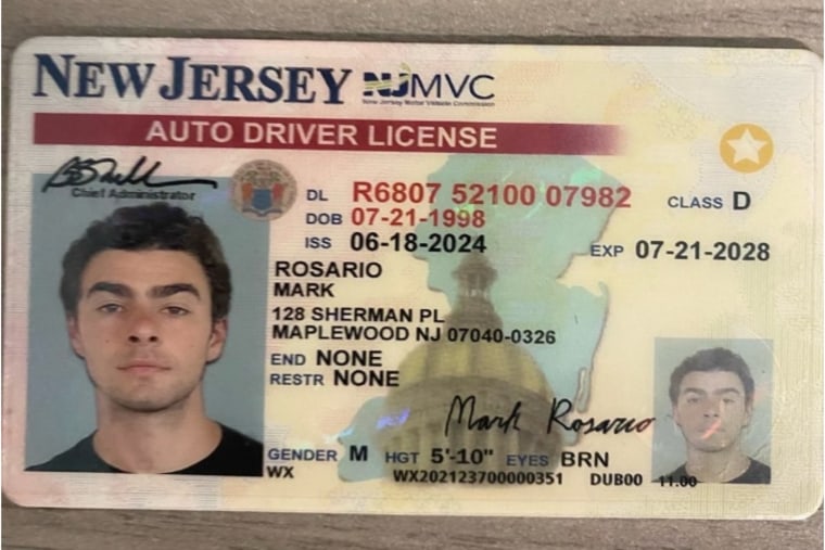 A copy of the fake New Jersey ID found on the person of interest in Altoona, Pa.