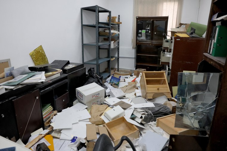 A room at the looted Iranian embassy in Damascus on Dec. 8, 2024. 