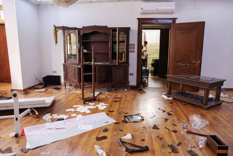 A room in the looted Iranian embassy in Damascus on Dec. 8, 2024. 