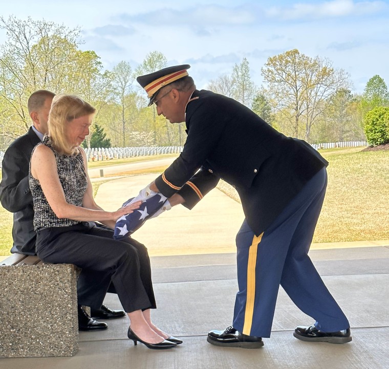 Karen Wandel at her father's funeral.