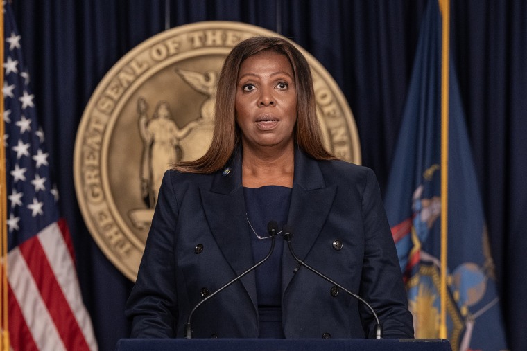 Prokurator generalna Letitia James przemawia podczas konferencji prasowej 6 listopada 2024 r. 