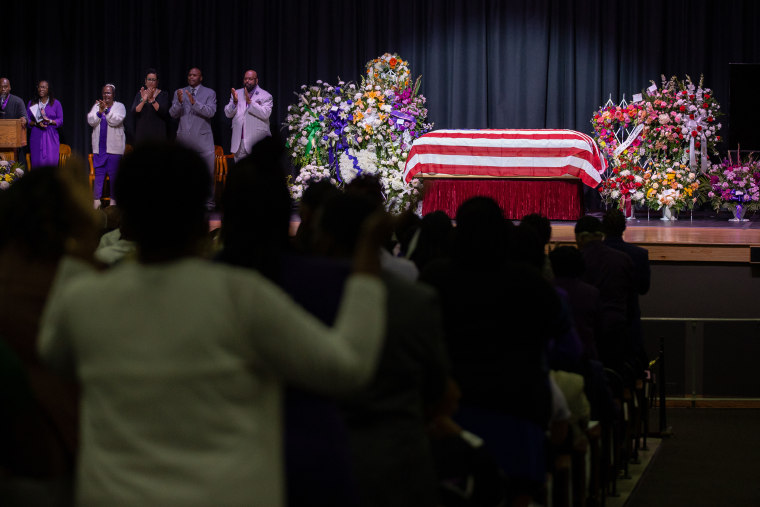 Mourners at the funeral