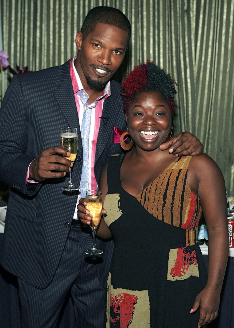 Jamie Foxx toasts sister Deidra Dixon's birthday in 2005.