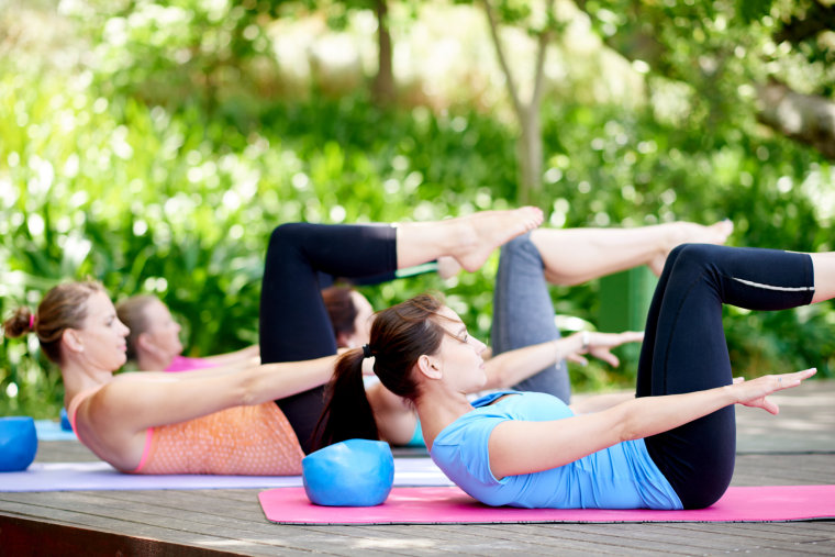 women doing pilates