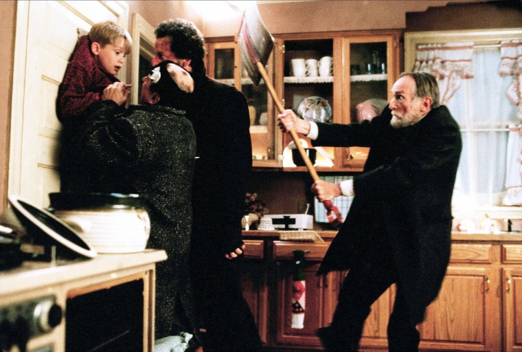 Macaulay Culkin, Joe Pesci, and Daniel Stern in "Home Alone."