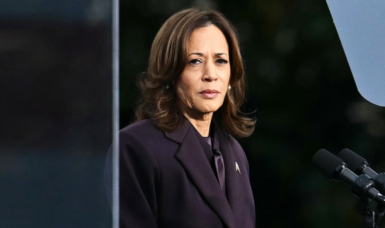 US Vice President Democratic presidential candidate Kamala Harris.