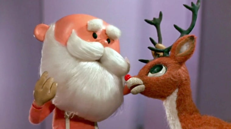 Santa Claus and Rudolph the red-nosed reindeer