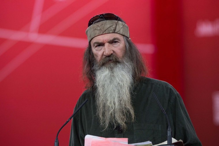 Phil Robertson speaks at the annual Conservative Political Action Conference in National Harbor, Maryland.