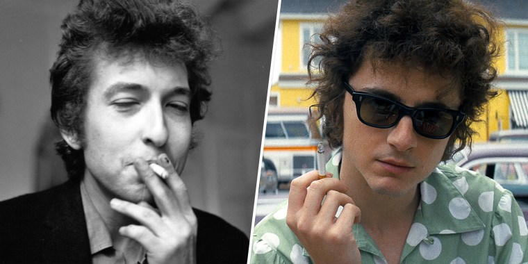 Young Bob Dylan / Timothée Chalamet as Bob Dylan