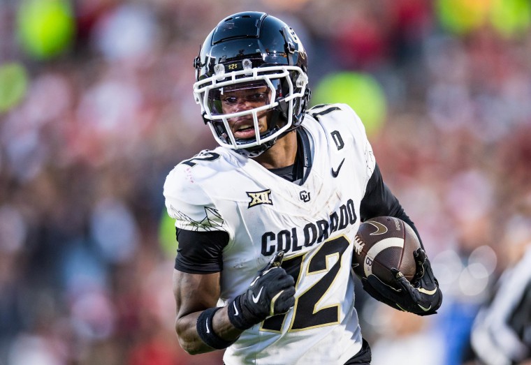 Wide receiver and cornerback Travis Hunter pictured in a game for Colorado against Texas Tech.