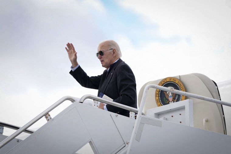 President Joe Biden boards Air Force One 