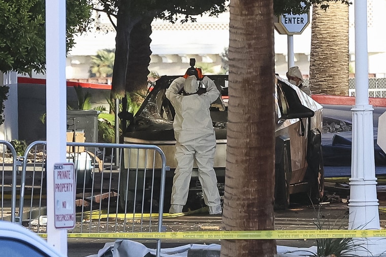 At least one person was killed and seven others injured when a Tesla Cybertruck exploded outside President-elect Donald Trump's hotel in Las Vegas, police said Wednesday.