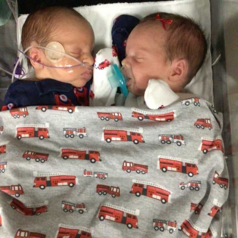 twins Hudson Hughes and Georgia Hughes;