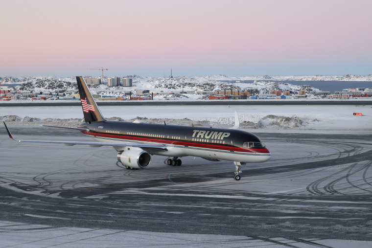  An aircraft arrives in Nuuk, Greenland