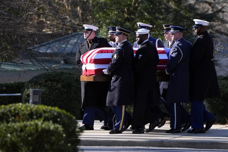 The casket of former President Jimmy Carter