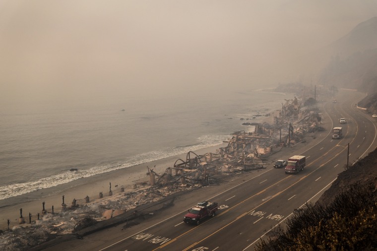 Beach front properties are burned to the ground