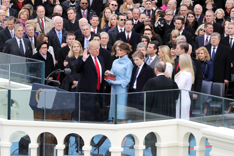 Donald Trump Is Sworn In As 45th President Of The United States 1st first inauguration 