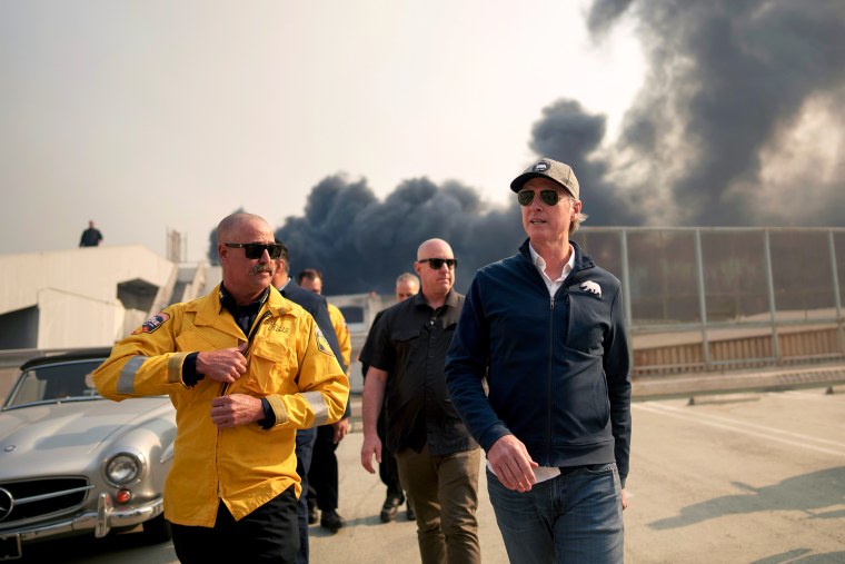 Image: Powerful Winds Fuel Multiple Fires Across Los Angeles Area gavin newsom