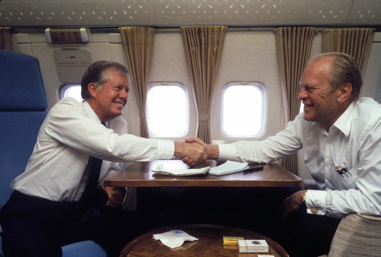 Jimmy Carter, left, and Gerald Ford