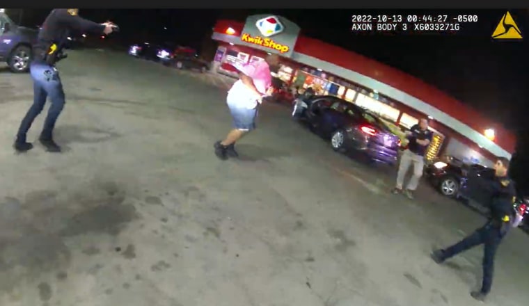 Taylor Lowery moments before the police opened fire in Topeka, Kan.