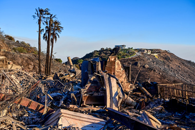 A house destroyed by the Palisades fire.