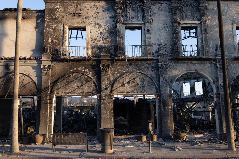 The burned remains of a Chase bank branch