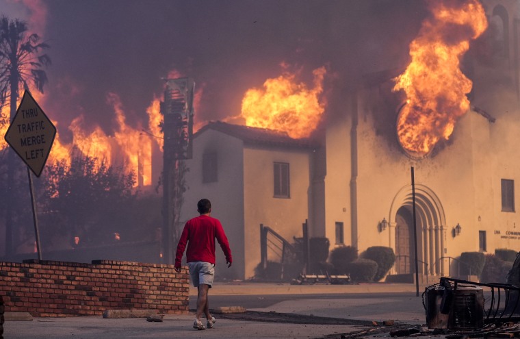 The burning Altadena Community Church