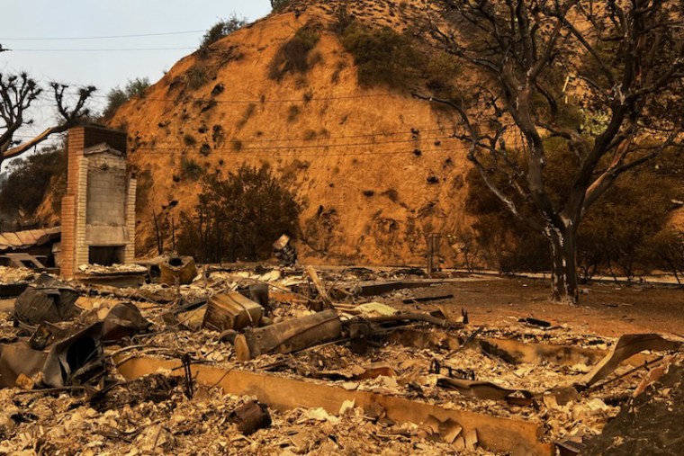 Dennis “Buzz” Chatman lost his house from the fire in Altadena, Calif.