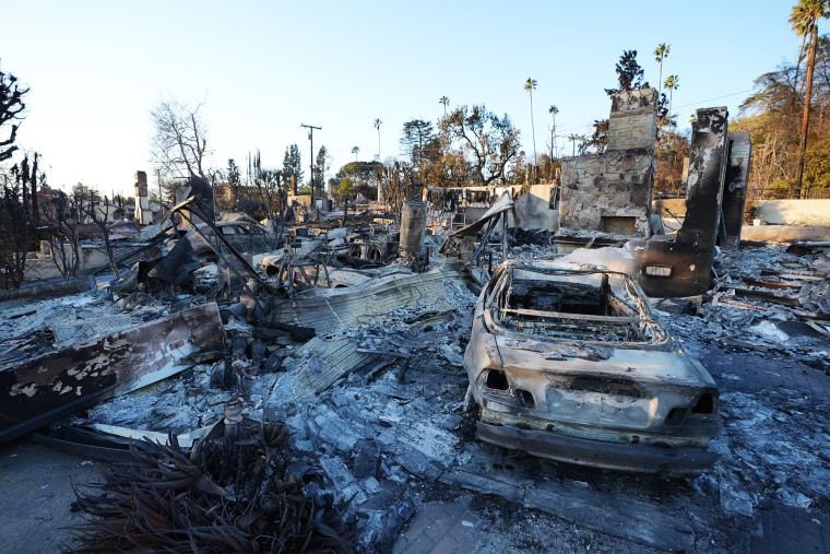 Buildings destroyed in Altadena on January 12, 2025.