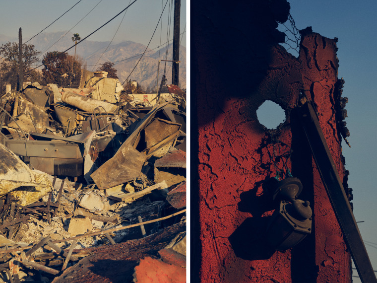 Remains from the fires in Altadena, Calif., on Jan. 10, 2025.