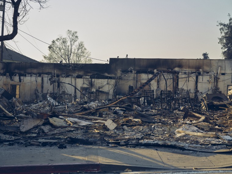 Remains from the fires in Altadena, Calif., on Jan. 10, 2025.