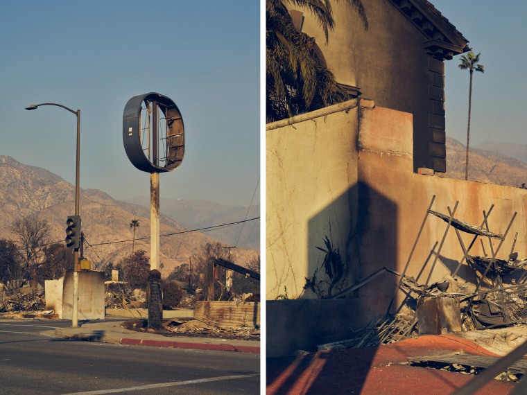 Remains from the fires in Altadena, Calif., on Jan. 10, 2025.