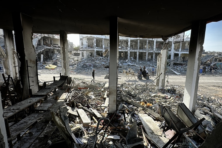 Destruction in El-Najar Hospital and its surroundings in Rafah city after the withdrawal of the Israeli army