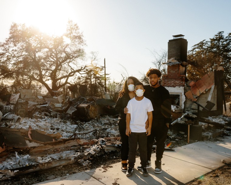 From left, Terica Roberts and her sons, Grayson, 10, and Gavin, 16, right