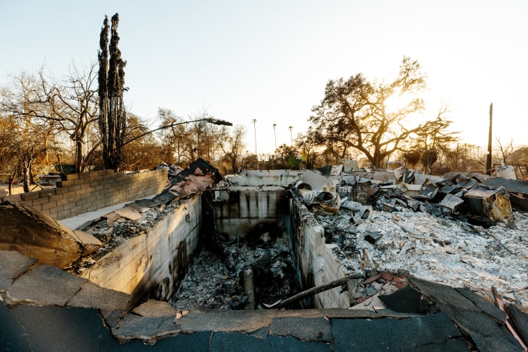 The remains of Terica and her family’s home in Altadena.