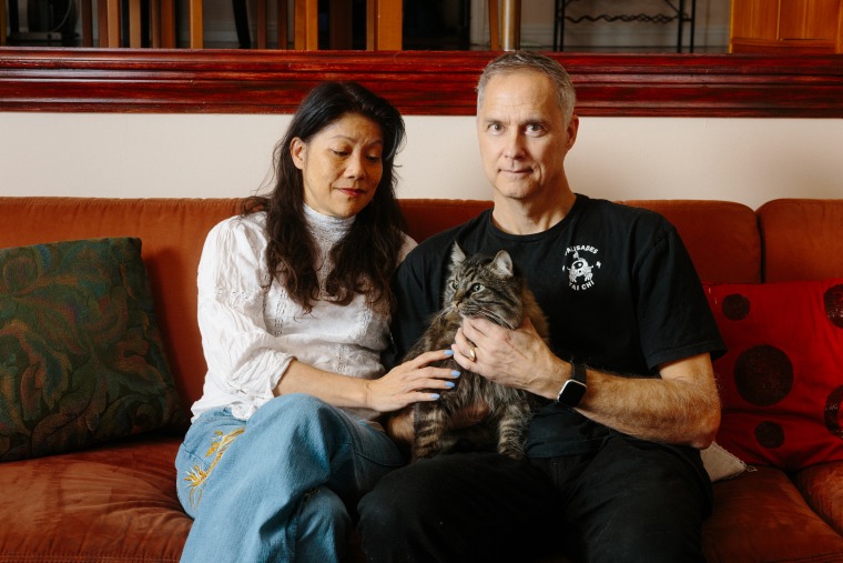 Sherin, Guy and one of the family’s cats 